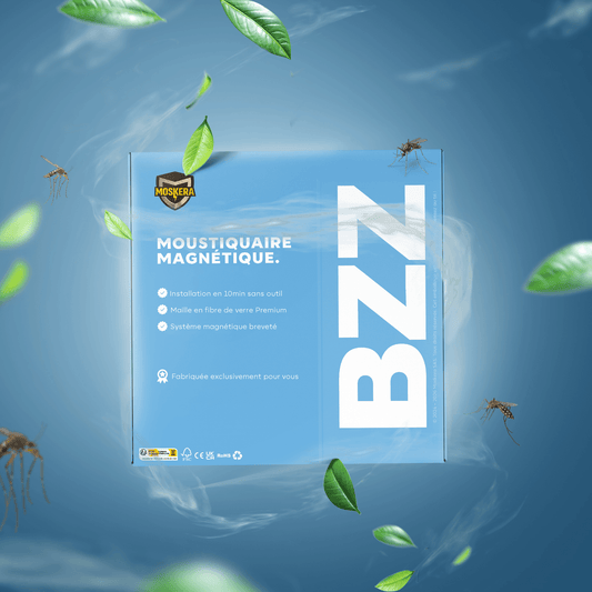 Boîte de moustiquaire magnétique MOSKERA avec visuel de protection contre les moustiques
