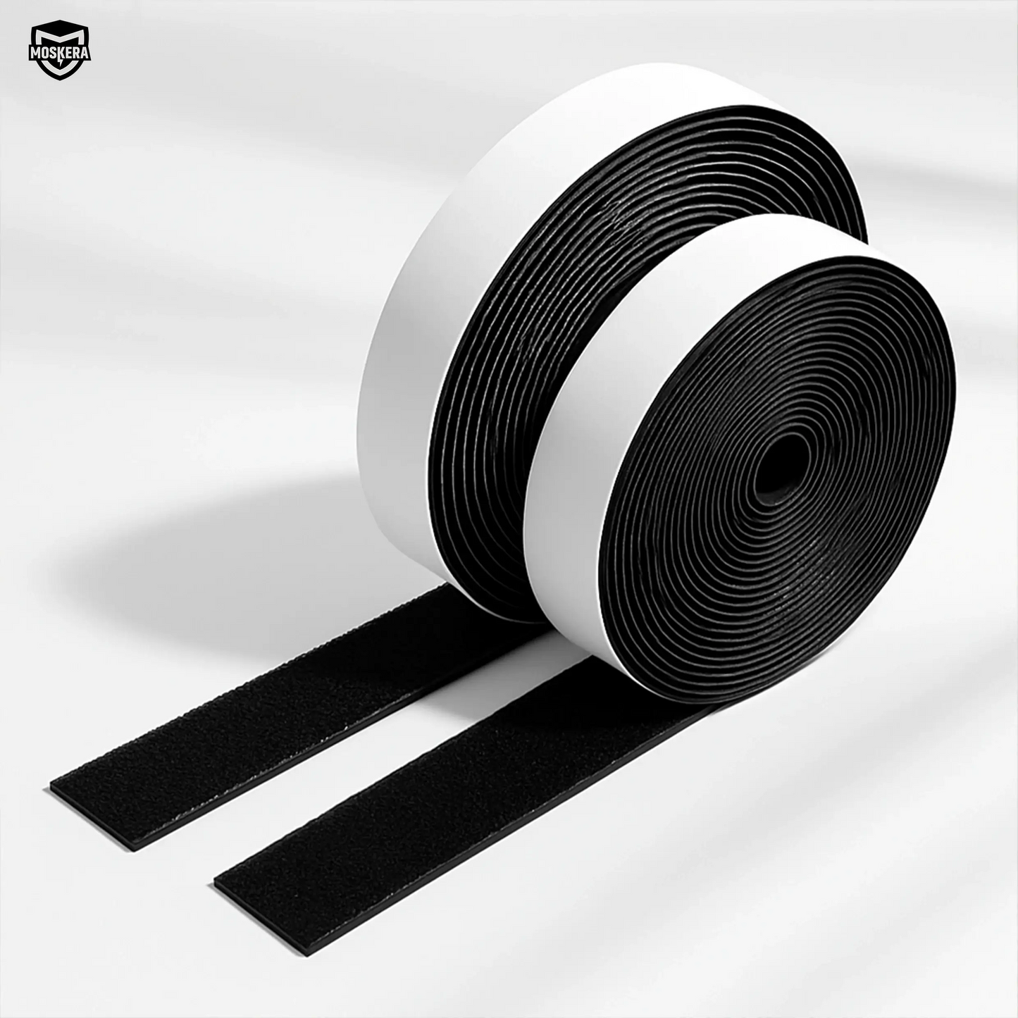 Rouleau de bande velcro adhésive noire pour installation de moustiquaire aimantée porte MOSKERA.