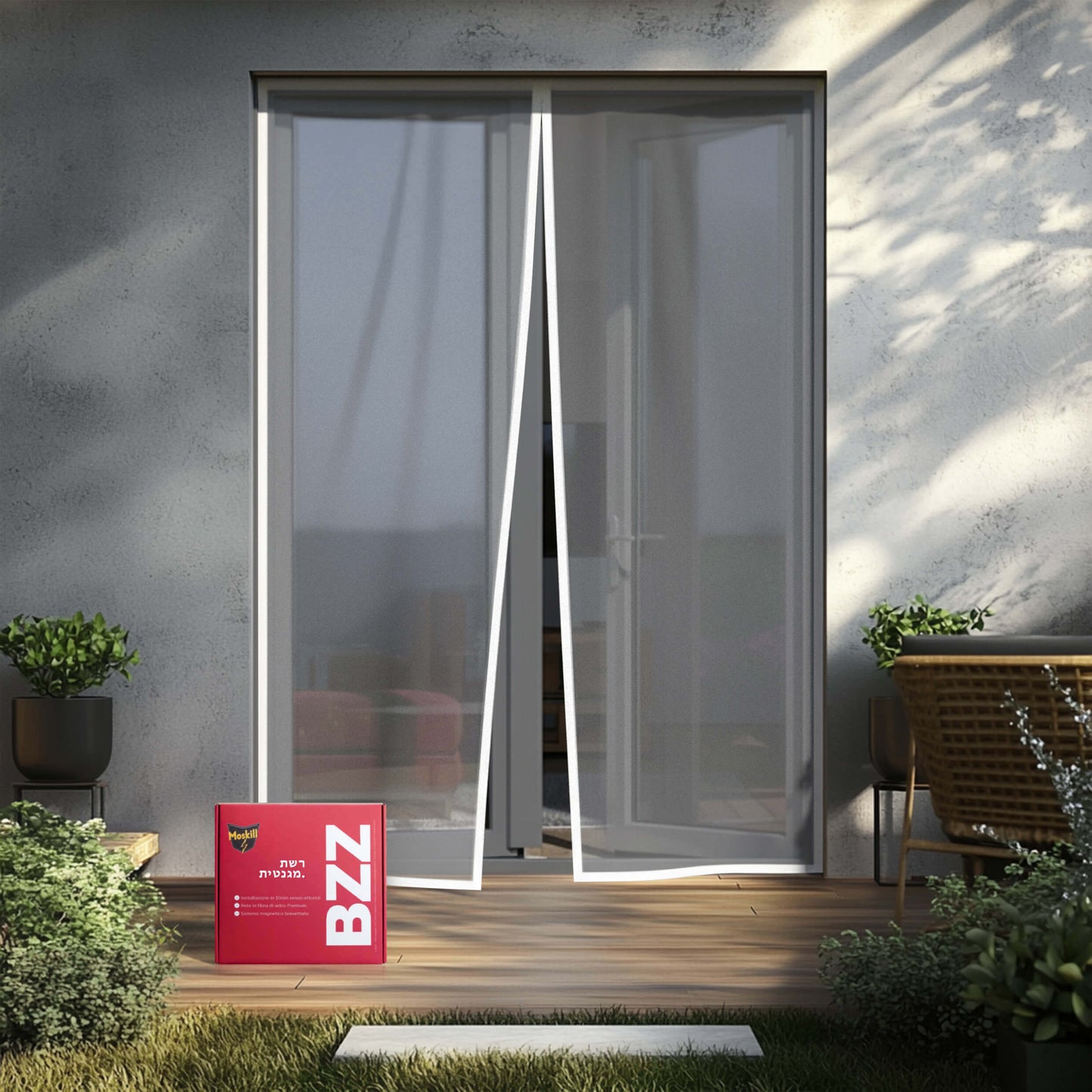 Magnetic door scroll with Hebrew text, featuring an elegant design from Ma boutique for home decor.